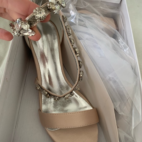 Champagne, bedazzled heels - Picture 4 of 4